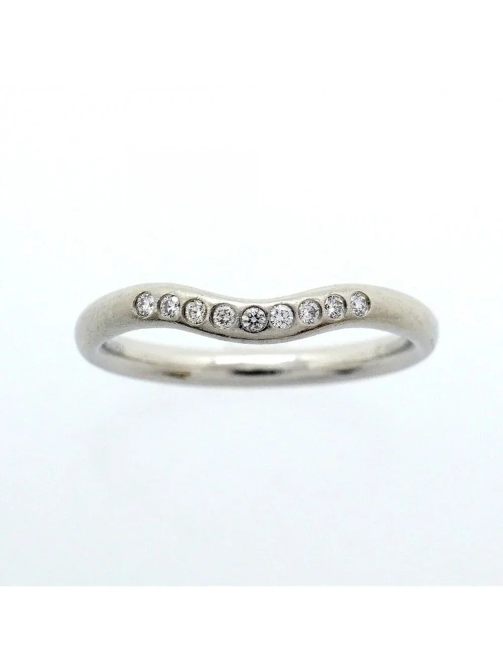 Tiffany & Co Ring Curved Band Platinum Diamond - Picture 2 of 11